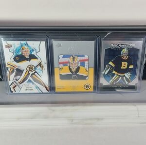 3 Rookie Card Lot of Jeremy Swayman, Goalie of the Boston Bruins.
